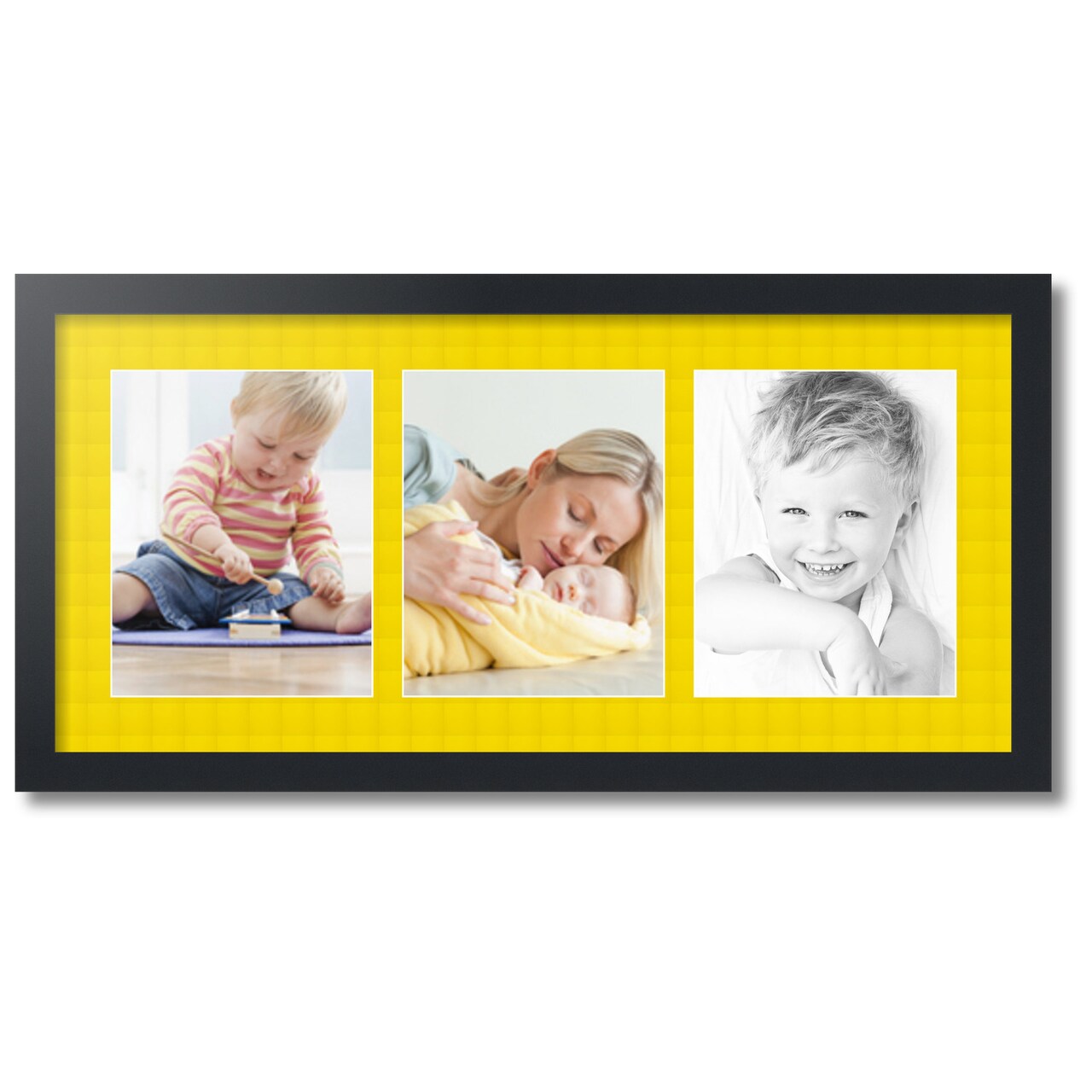 ArtToFrames Collage Photo Picture Frame with 3 - 8x10 inch Openings, Framed in Black with Over 62 Mat Color Options and Plexi Glass (CSM-3926-25)